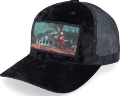 Western Outlaws & Cowboys Velvet Green/Black A-Frame Trucker - Calza Pennello