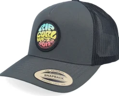 Wetsuit Icon Washed Black A-Frame Trucker - Rip Curl
