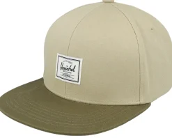 Whaler 6 Panel Cap Irish Cream/Ivy Green Snapback - Herschel