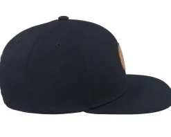 Whaler 6 Panel Crest Cap Black Snapback - Herschel