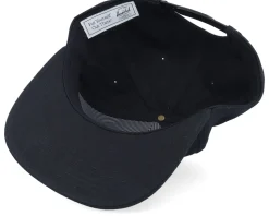 Whaler 6 Panel Crest Cap Black Snapback - Herschel