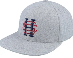 Whaler Classic 6 Panel Hsc Crest Heather Light Grey Snapback - Herschel