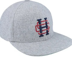 Whaler Classic 6 Panel Hsc Crest Heather Light Grey Snapback - Herschel