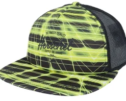 Whaler Mesh Neon Grid Black Trucker - Herschel