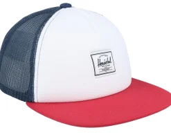 Whaler Mesh White/Peacoat Navy/Red Trucker - Herschel