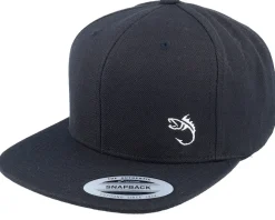White Fish Hook Logo Black Snapback - Skillfish
