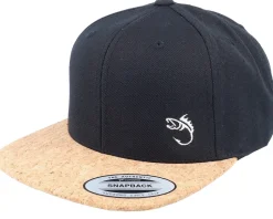 White Fish Hook Logo Black/Cork Snapback - Skillfish