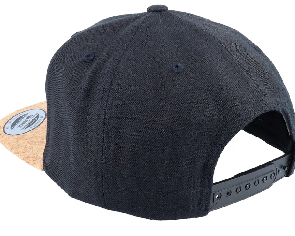 White Fish Hook Logo Black/Cork Snapback - Skillfish