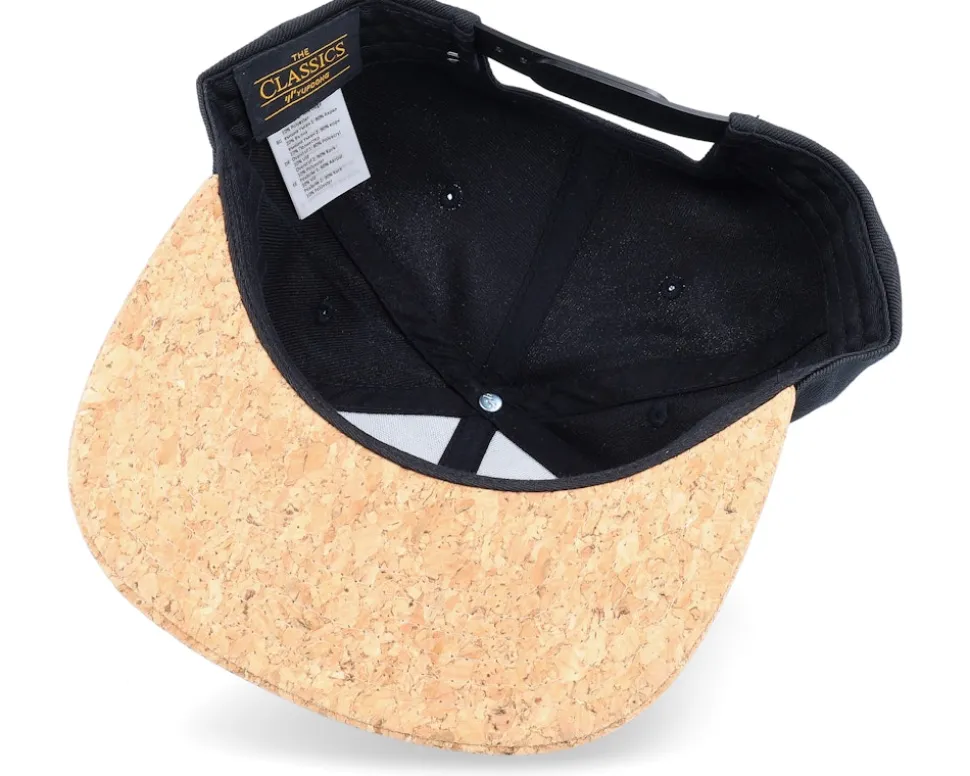 White Fish Hook Logo Black/Cork Snapback - Skillfish