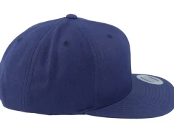 White Fish Hook Logo Navy Snapback - Skillfish