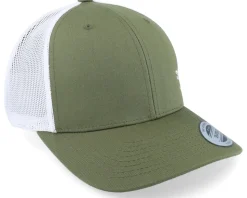 White Fish Hook Logo Olive/White Trucker - Skillfish