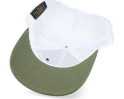 White Fish Hook Logo Olive/White Trucker - Skillfish