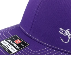 White Fish Hook Logo Purple/White Trucker - Skillfish