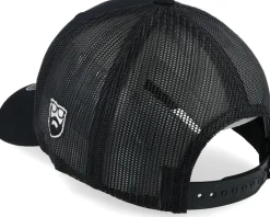 White Moustache Movember Black A-Frame Trucker - Bearded Man