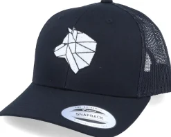 White Paper Wolf Black Trucker - Origami
