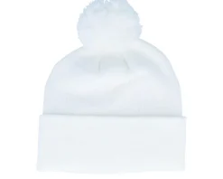 White Pom Blank Beanie - Beechfield