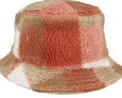 Whitesand/Toffee Sherpa Check Bucket - Yupoong