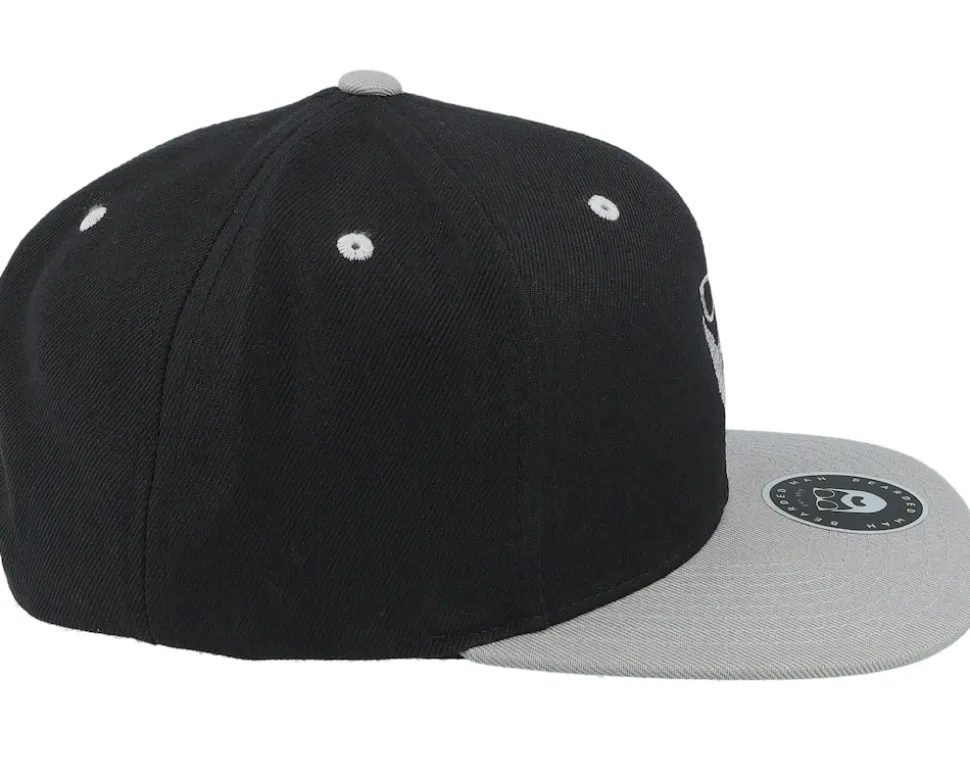 Wild Beard Movember Black/Silver Snapback - Bearded Man