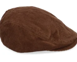 Wild Corduroy Sixpence Dark Brown Flat Cap - Upfront