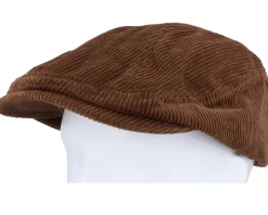 Wild Corduroy Sixpence Dark Brown Flat Cap - Upfront