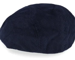 Wild Corduroy Sixpence Navy Flat Cap - Upfront