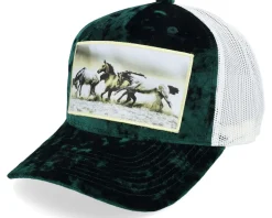 Wild Horses Velvet Green/Ivory A-frame Trucker - Calza Pennello