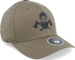 Wild Life Axe Logo Olive Flexfit - Bearded Man