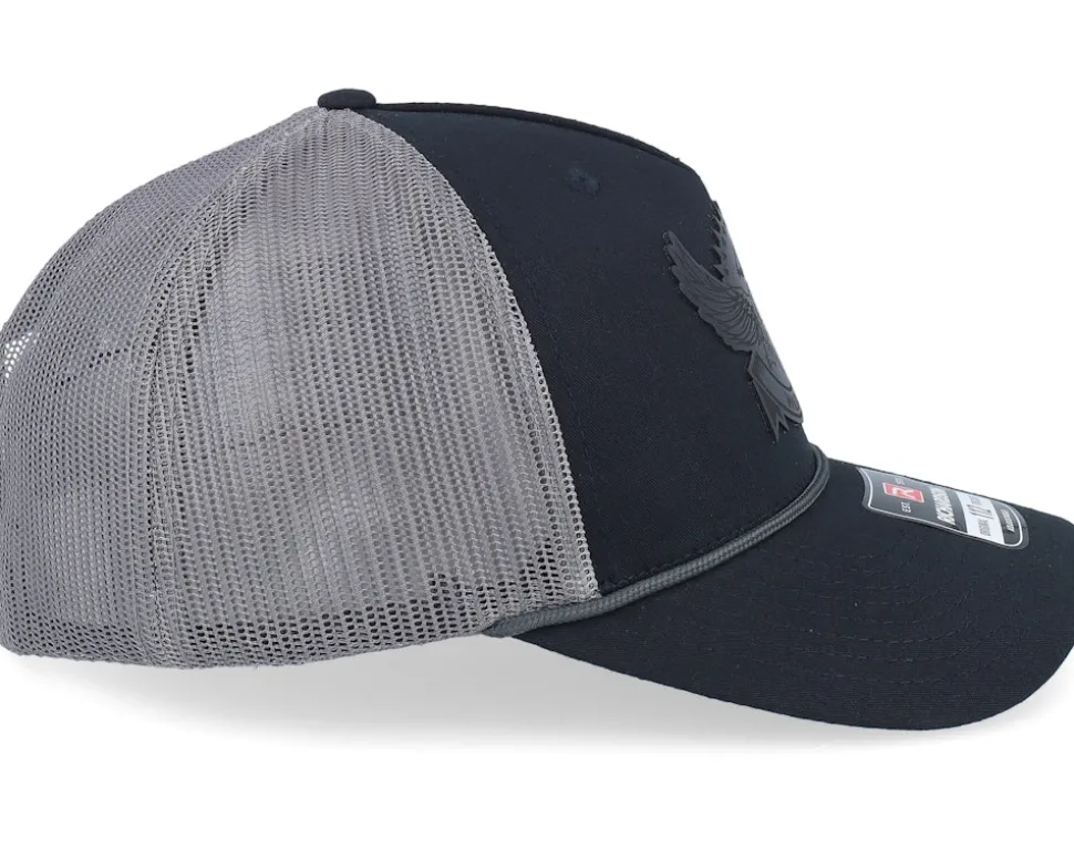 Wildlife Eagle Big Patch Black/Charcoal Rope A-Frame Trucker - Wild Spirit