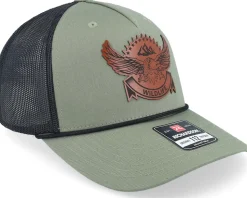 Wildlife Eagle Big Patch Loden/Black Rope A-Frame Trucker - Wild Spirit
