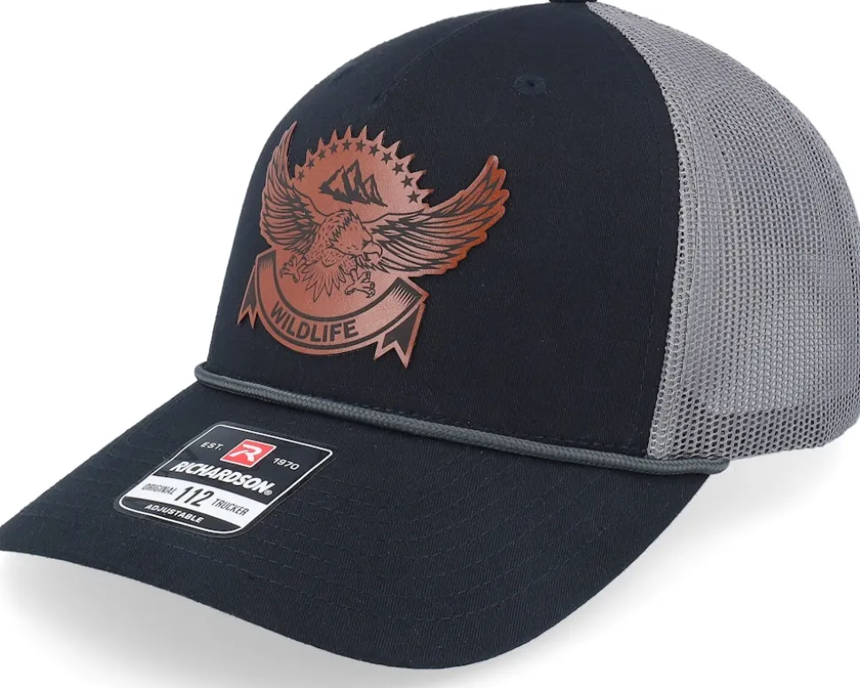Wildlife Eagle Big Patch Loden/Black Rope A-Frame Trucker - Wild Spirit