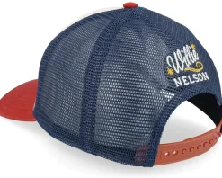 Willie Nelson Valin Navy/Ivory/Red A-Frame Trucker - American Needle
