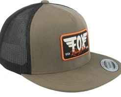 Winged Light Olive/Black Trucker Snapback - Fox