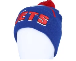 Winnipeg Jets Punch Out Knit Blue Pom - Mitchell & Ness