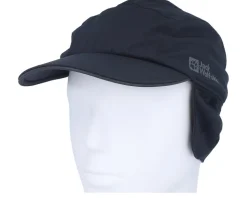 Winter Cap Black Ear Flap 5-Panel - Jack Wolfskin