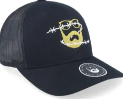 Wire Logo Black Trucker - Bearded Man