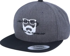 Wire Logo Charcoal/Black Snapback - Bearded Man