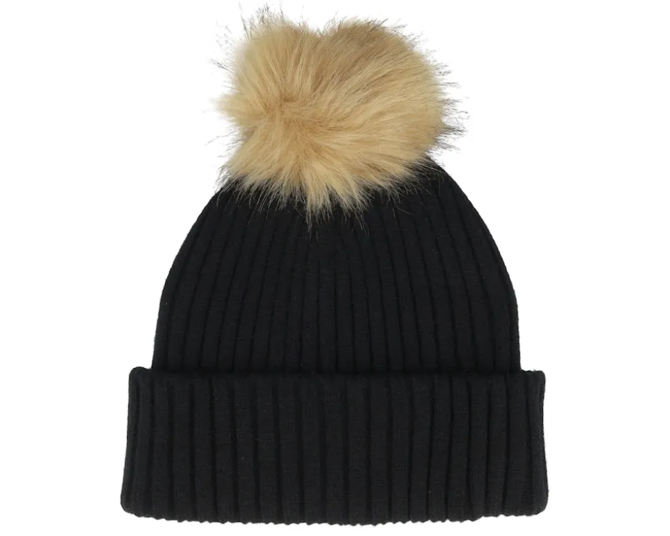 Womens Beanie Pia 42 Mix Black Pom - MJM Hats