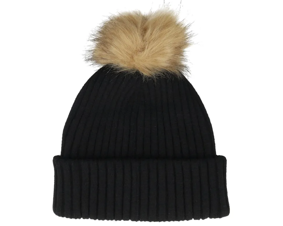 Womens Beanie Pia 42 Mix Black Pom - MJM Hats
