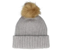 Womens Beanie Pia 42 Mix Grey Pom - MJM Hats