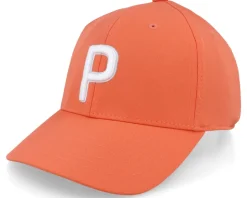 Womens P Cap Hot Coral Bright/White Adjustable - Puma