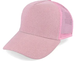 Womens Ponytail New York Sparkle Cap Babypink Trucker - Result