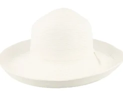 Womens Traveller Packable White Sun Hat - Sur la tête