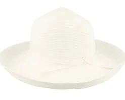 Womens Traveller Packable White Sun Hat - Sur la tête