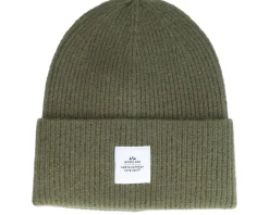 Wood Raw Beanie Olive Cuff - SQRTN