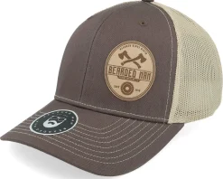 Wood Work Emblem 112 Split Brown/Khaki Trucker - Bearded Man