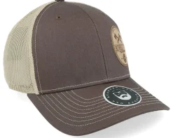 Wood Work Emblem 112 Split Brown/Khaki Trucker - Bearded Man