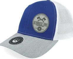 Wood Work Emblem 112 Tri Royal/White/Heather Trucker - Bearded Man
