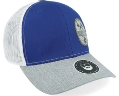 Wood Work Emblem 112 Tri Royal/White/Heather Trucker - Bearded Man