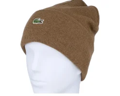 Wool Blend Beanie Brown Cuff - Lacoste
