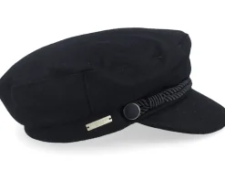 Wool Blend Elbsegler Black Flat Cap - Seeberger